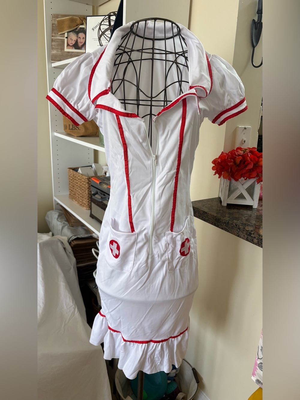 Leg Avenue White and Red Nurse Costume with Headpiece - Picture 2 of 2